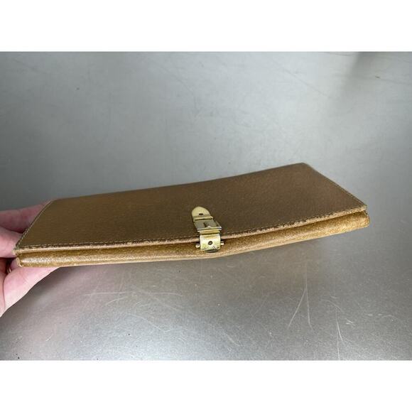 GUCCI Vintage Leather Long Wallet Golden Brown Gold Hardware Classic - Picture 2 of 11